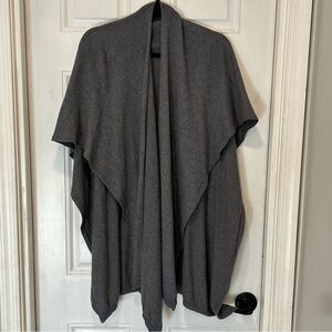 Echo Ruana Wrap Sweater, 100% Yak Wool, Gray, Versatile, Convertible, OS